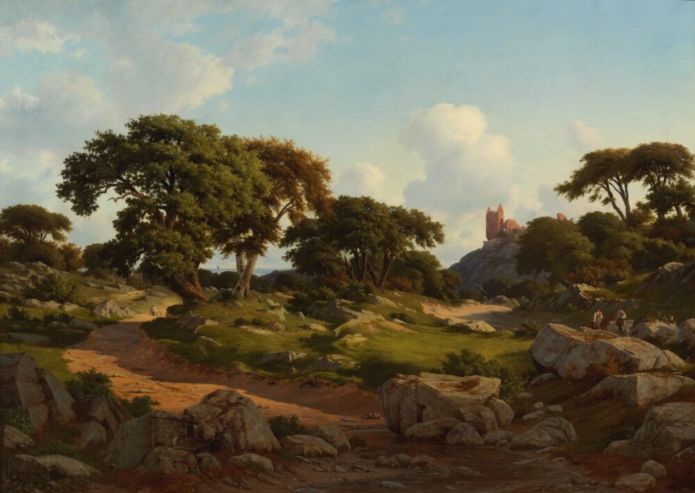 Paesaggio con un castello in rovina, Hammershus sull'isola Bornholm - Nationalmuseum, Stoccolma